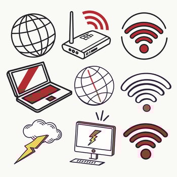 Set of network icon vector