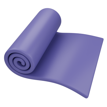 Stylized purple exercise mat. Isolated on transparent background png