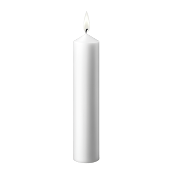 Elegant white candles of various heights isolated against a pristine Transparent background, White candle, small to tall, isolated on png
