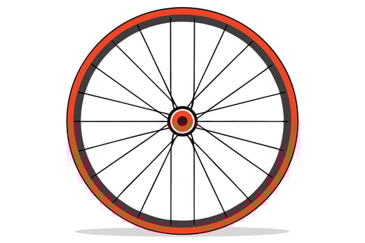 illustration of a simple, stylized bicycle wheel. vector