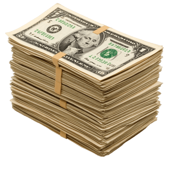 Stack of dollar bills isolated on Transparent background for financial concepts and wealth representation, Stack Money isolated on png