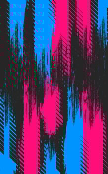 A blue and pink background with a black and white stripe vector