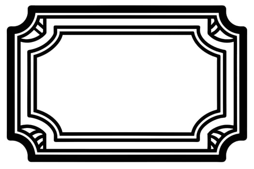 Ornate Black and White Rectangular Frame Graphic vector
