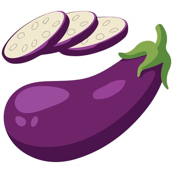 Eggplant Healthy Diet Concept, Fresh and Delicious vector