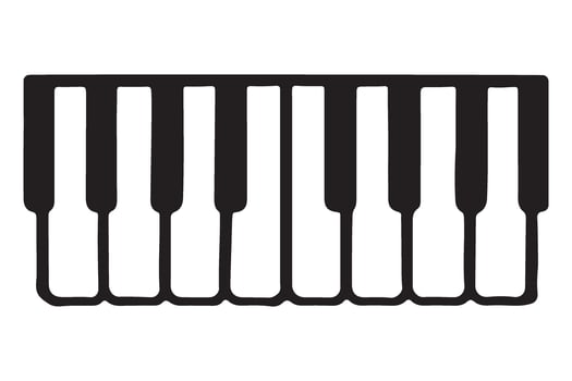 Piano keys silhouette illustration graphic musical keyboard instrument vector