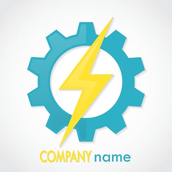lightning with gear color technology logo vector