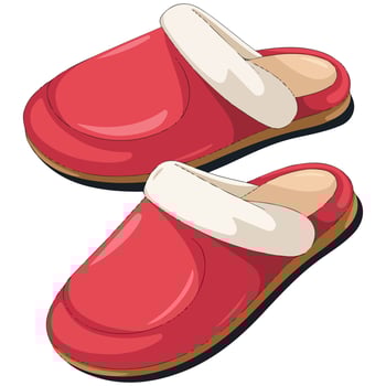 Cartoon House Slippers Autumn Comfort Concept in Warm Shades vector