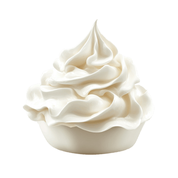 Whipped cream dollop beautifully presented on a Transparent background for dessert decoration or beverage topping, Whipped cream isolated on png