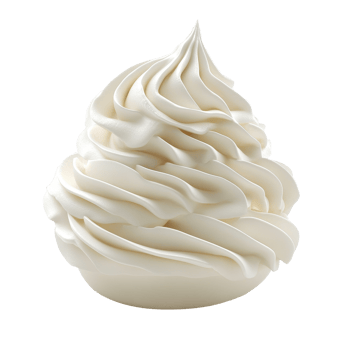 Whipped cream swirl on a clean Transparent background showcasing its fluffy texture and appealing design, whipped cream isolated on background png