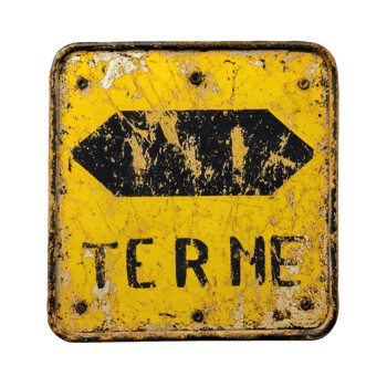 Caution sign warning about teenager presence on a busy street in a suburban area, yellow and black sign that says teenager on it, Transparent background png