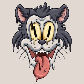 cat head illustration vector