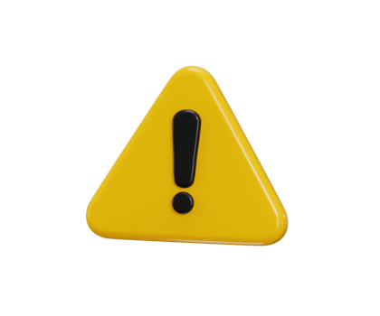exclamation mark icon 3d render concept of warning or danger, risk, message alert or problem icon png
