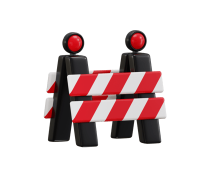 Road safety barrier icon 3d rendering illustration png
