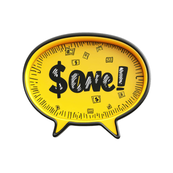 Visual representation of money with a speech bubble and a playful design emphasizing savings in a vibrant setting, speech bubble with the word money in it, Transparent background png