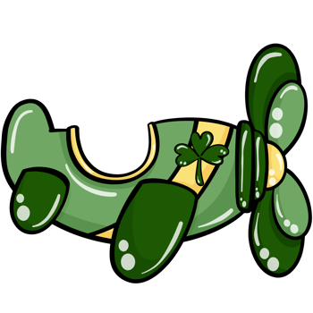 Airplane decorated for St. patricks day png