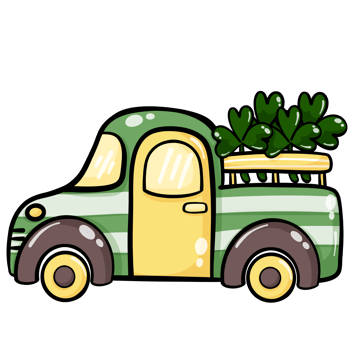 St. Patrick Truck Hand Drawn Illustration png