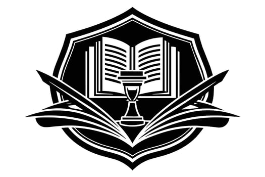 Elegant Black and White Academic Crest Design vector