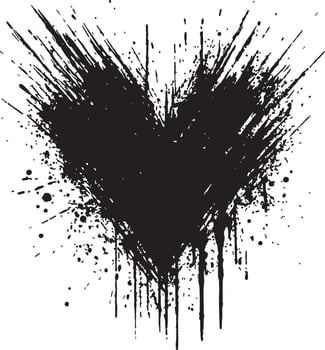 Elegant Heart Silhouette Illustration for Love vector