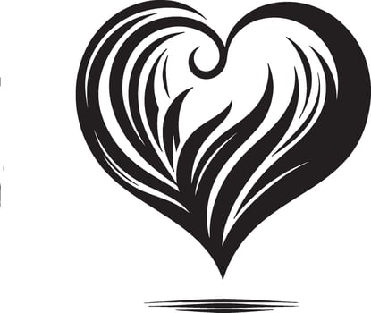 Romantic Love Heart Silhouette Design vector