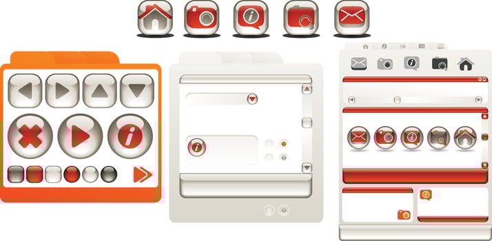 a set of buttons and buttons on a white background vector