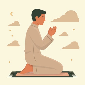 Peaceful Islamic Prayer Illustration vector