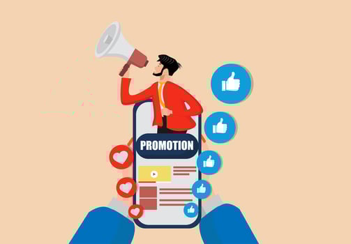 how to promote your business on social media vector