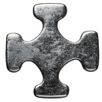Gray Puzzle piece isolated on transparent background. png