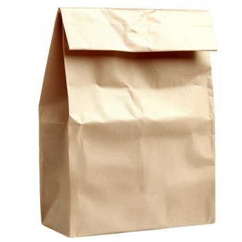 Brown paper bag isolate on transparent background. png