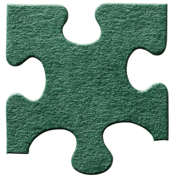 Green Puzzle piece isolated on transparent background. png