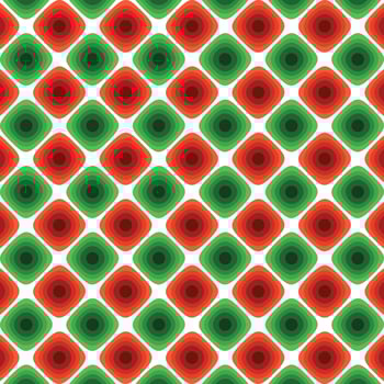 A pattern of diagonal squares shape elements with multicolored red and green color squares christmas festival on white background. vector