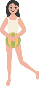 Illustration of Human Activities on the Beach with Cartoon Design Style vector