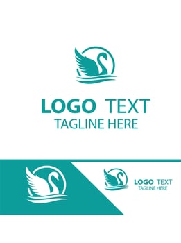 Floating Grace swan logo vector