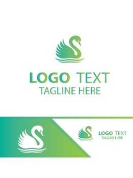 Graceful Wings swan logo vector