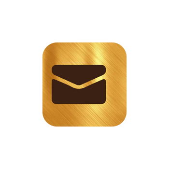 Email icon on gold square png