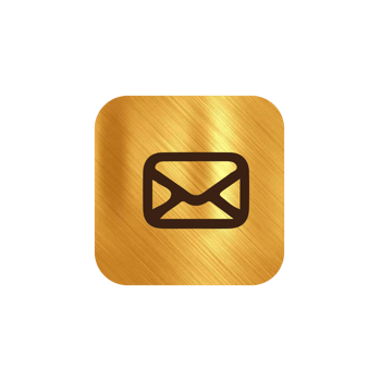 Email icon on a gold shape png