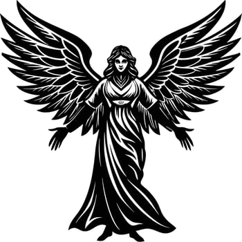Geometric Angel Silhouette Inspiration vector