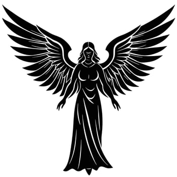 Abstract Angel Silhouette Designs vector