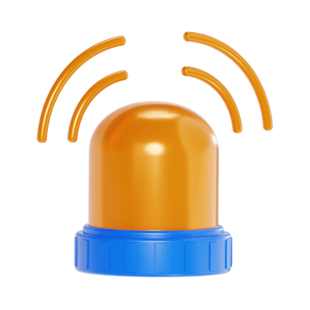 3D Render of a Blinking Emergency Siren png