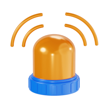 Blue and Orange Emergency Siren Flashing png