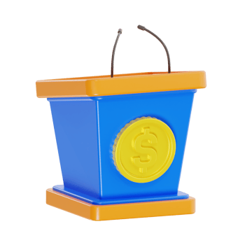 3D Render of Financial Speech with Money Symbol png
