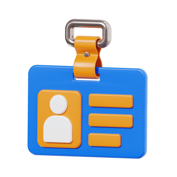 Personal ID Card with Blue and Orange Design png