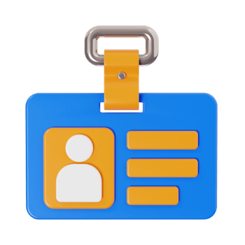 3D Render of Identification Card png