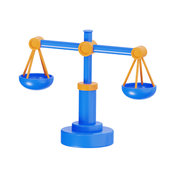 Justice Scale with Blue and Orange Design png