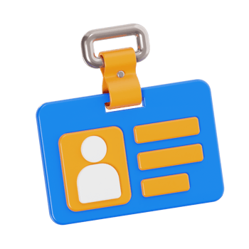 Official ID Card with Name and Info Fields png