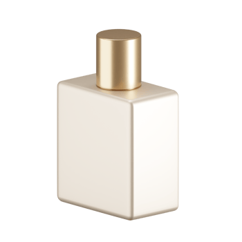 Square Glass Bottle Cosmetic 3D Render Mockup png