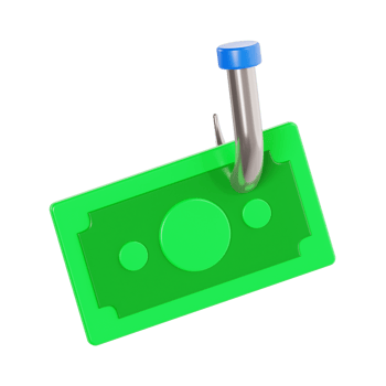 Phishing Alert with Fraudulent Money and Hook png
