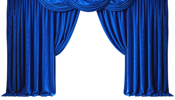 A blue curtain with a Transparent background png