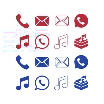 Newest Communication and Music Icons vector