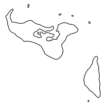 Tonga map with black and white outline png