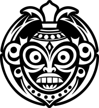 Solid style icon of a taino pottery vector